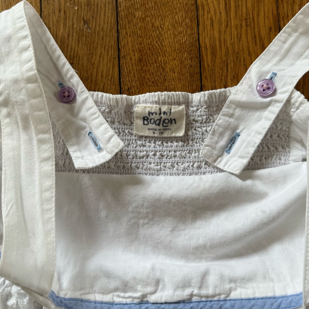 Mini Boden Girls White Eyelet Sundress 6-7Y - Picture 7 of 10